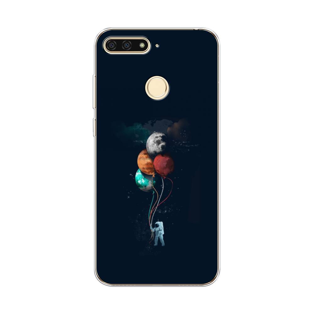 

Чехол на Honor 7C "Космонавт с шариками", Разноцветный, 64550-4