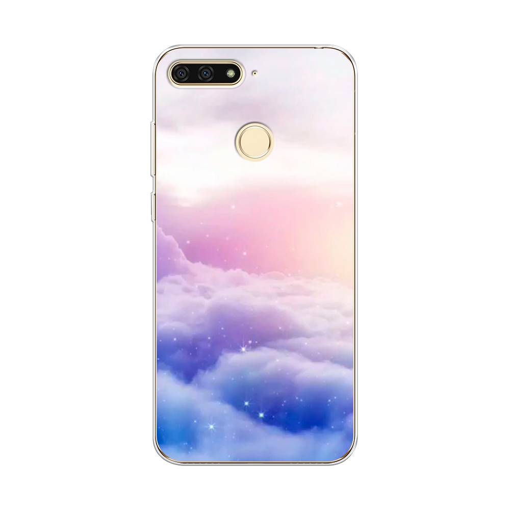 

Чехол на Honor 7C "Небеса", Голубой;белый;розовый, 64550-2