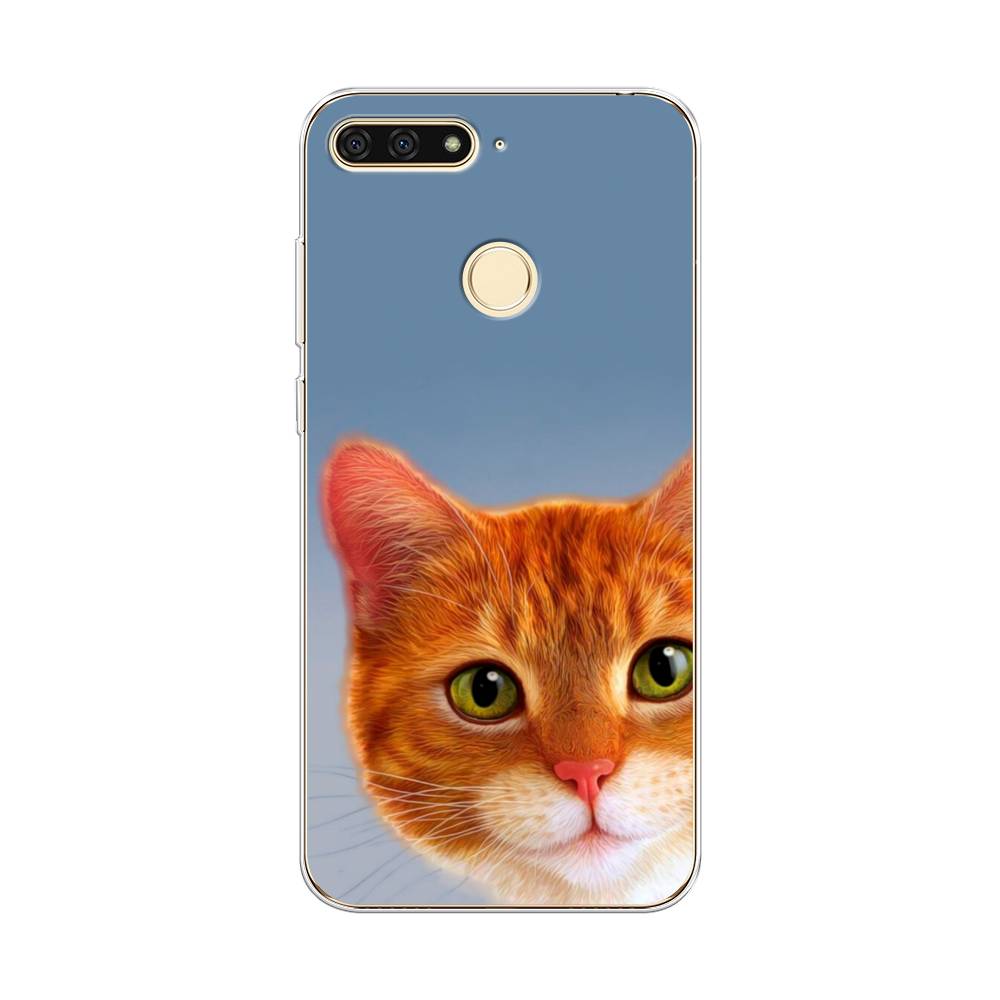 

Чехол на Honor 7C "Любопытный котик", Коричневый, 64550-1