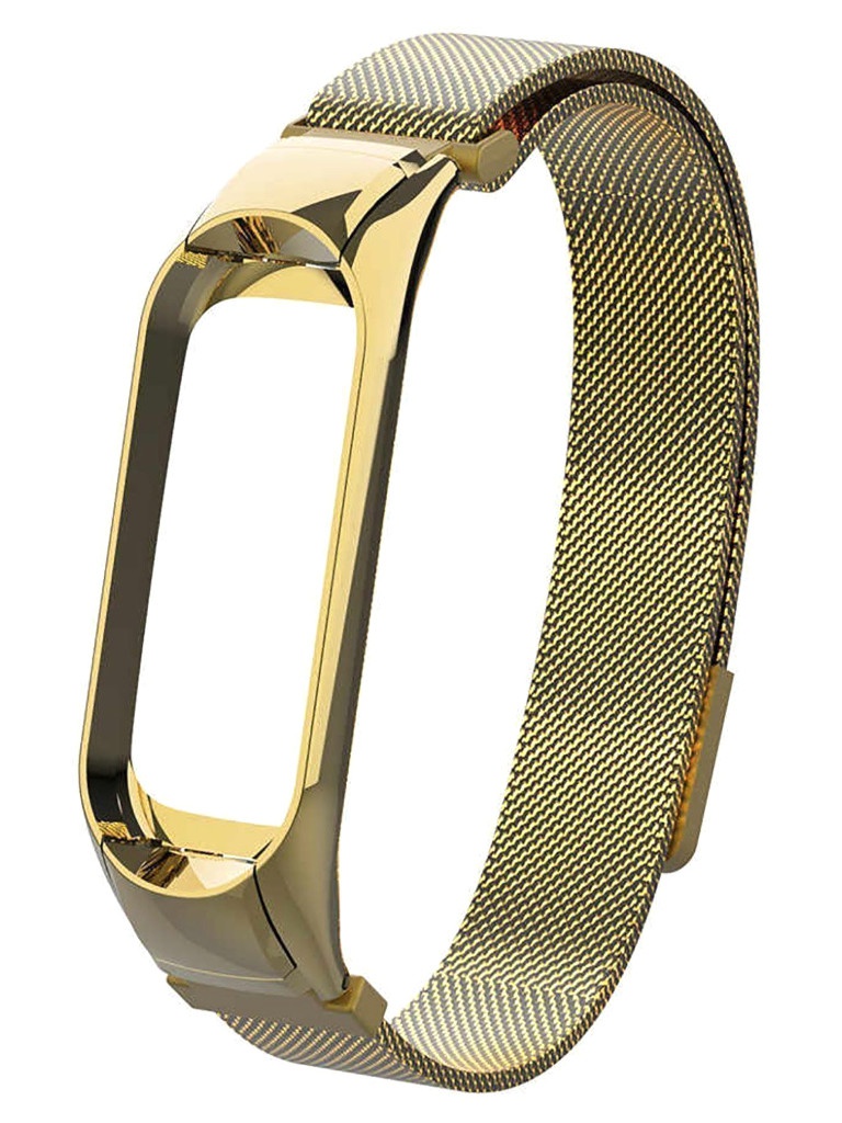 фото Ремешок activ для xiaomi mi band 5 metal mesh strap gold 117555