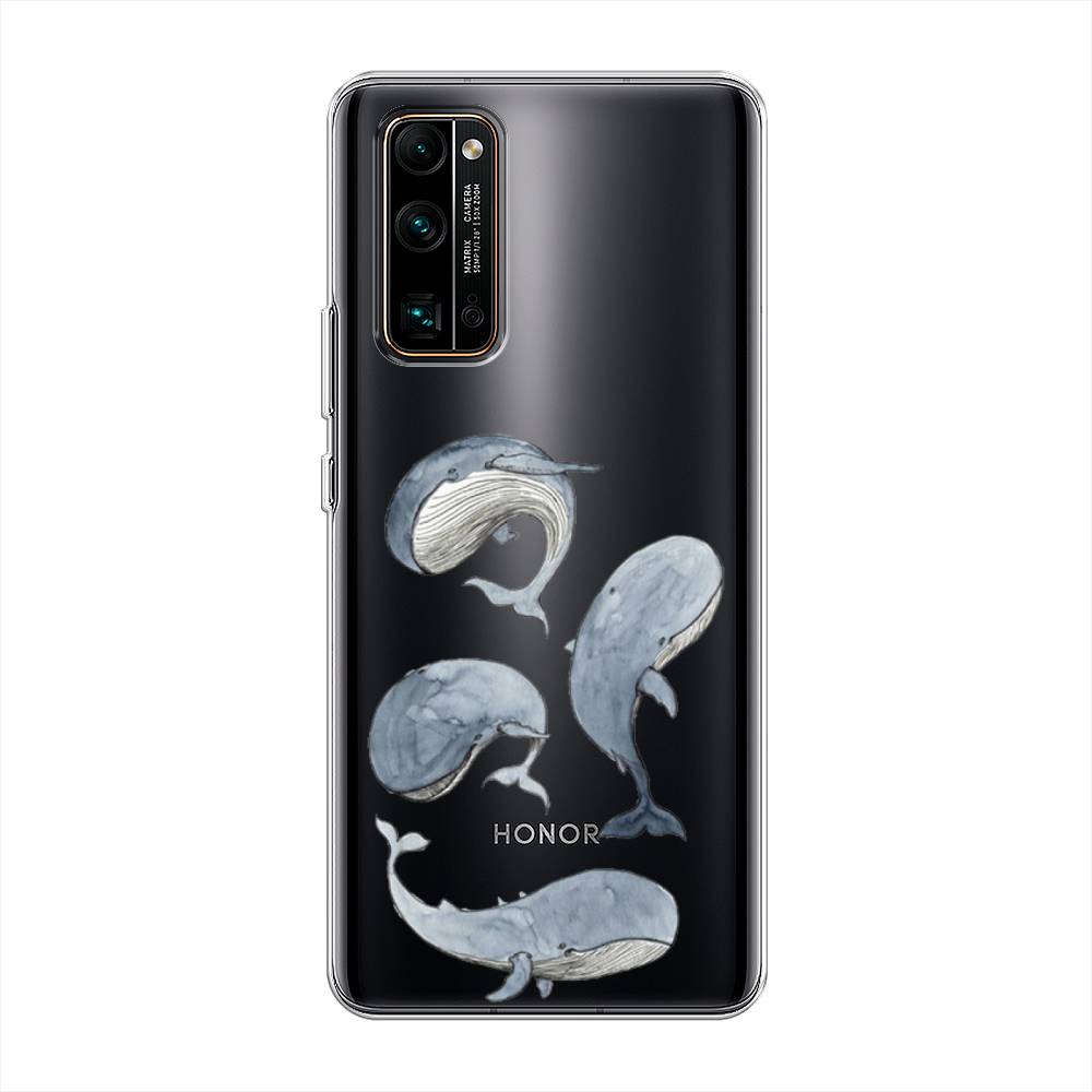 

Чехол Awog на Honor 30 Pro Plus "Киты", Белый;прозрачный;голубой, 612250-1