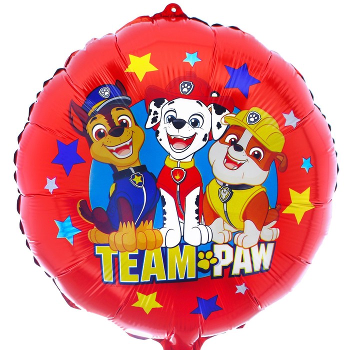 

Шар фольгированный "Team Paw", Paw Patrol, Красный