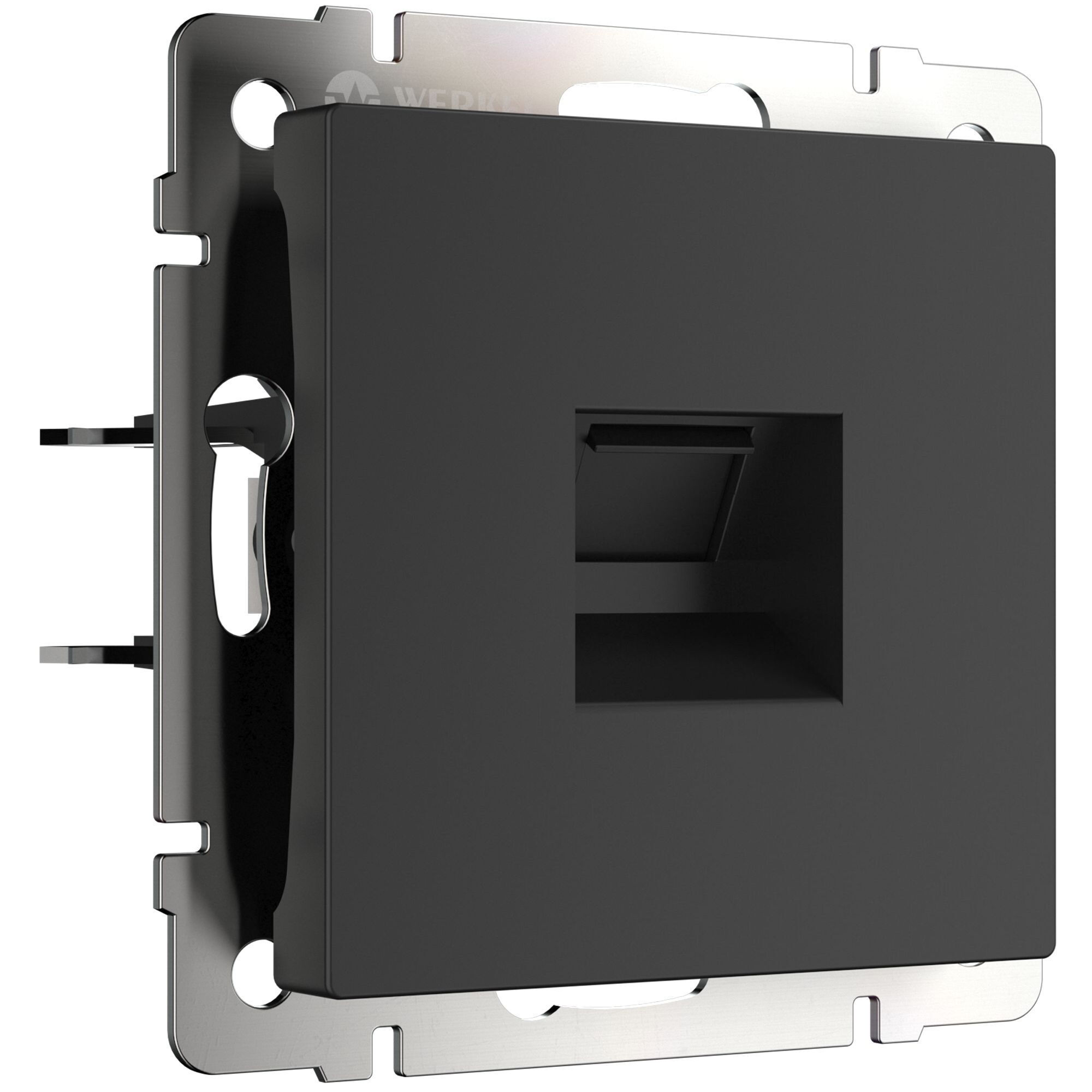 Встраиваемая розетка Ethernet RJ-45 Werkel W1181008  черный матовый встраиваемая светодиодная панель apeyron 42 001
