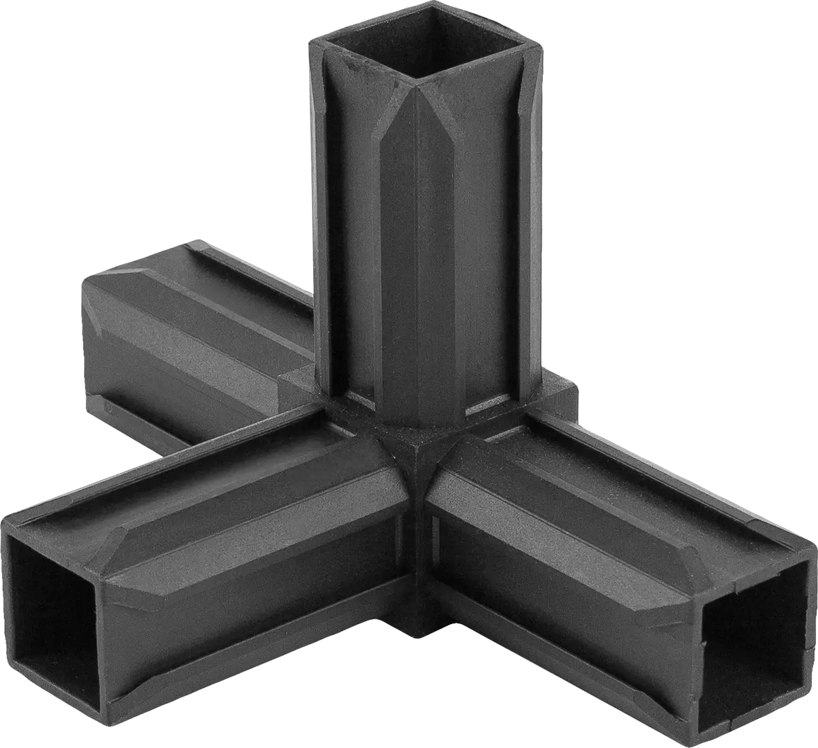 Соединитель пластиковый для трубы 30x30 мм смежный 4-палый ПВХ цвет черный