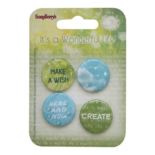 

SCB340001058 Набор фишек из металла № 4 'Жизнь прекрасна!' (англ.), ScrapBerry's