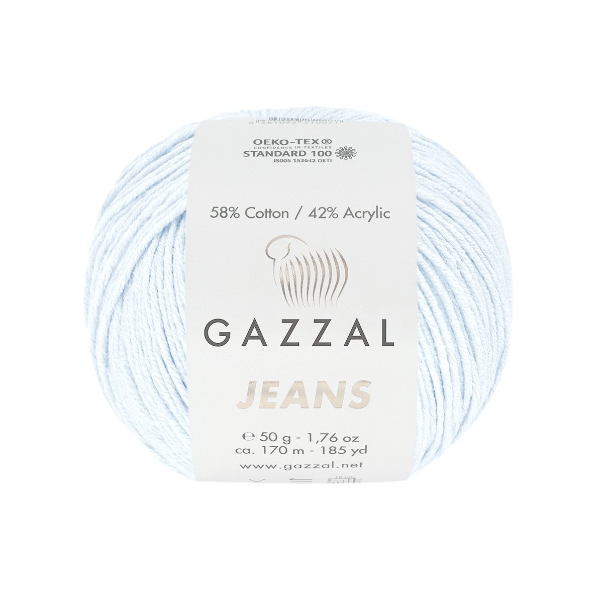 фото Пряжа gazzal jeans 271008, цвет 1109 (светло голубой)