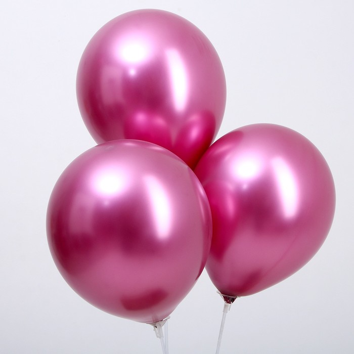 Шар латексный 9“, хром, набор 100 шт, цвет насыщенный розовый шар латексный 12“ хром в наборе 100 шт насыщенный розовый
