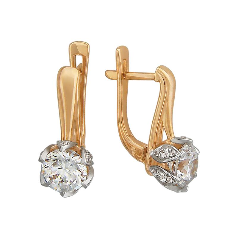 

Серьги из красного золота с фианитом Эстет 01С119289Ф, 01С119289Ф