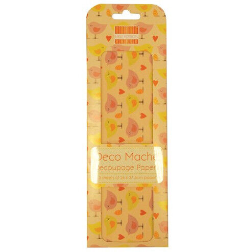 

QTM50 Бумага для декопатча 'Deco Mache' 26х37,5см*3 листа (FEXDEC023 Chicks)