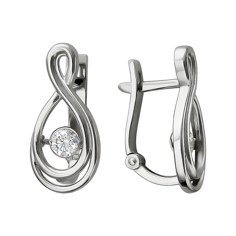 

Серьги из серебра с фианитом Эстет 01С157963, 01С157963