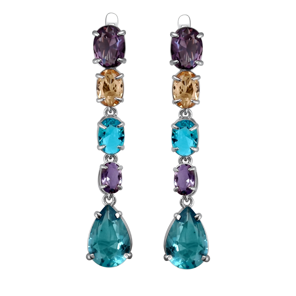 

Серьги из серебра с топазом Инталия 45С2523005, 45С2523005