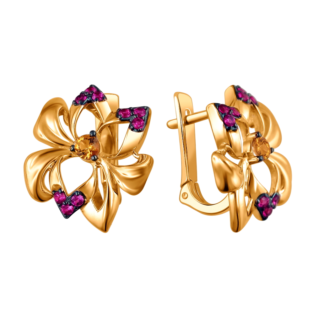 

Серьги из красного золота с корундом Эстет 01С2112018ЧР-1, 01С2112018ЧР-1