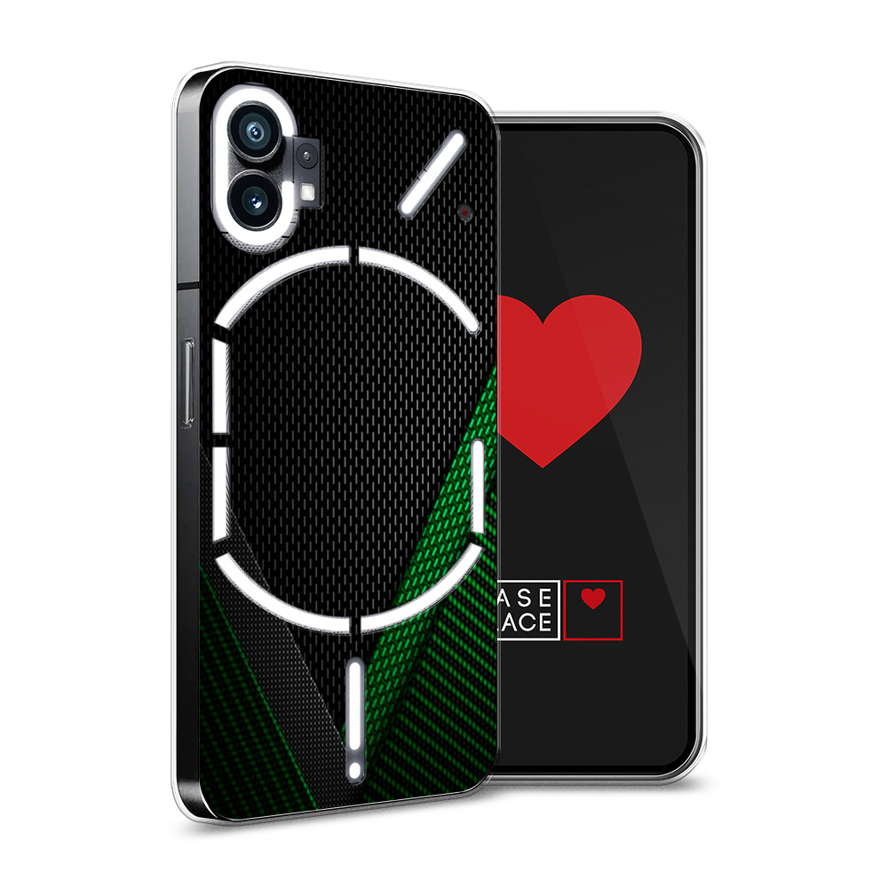 

Силиконовый чехол Awog "Зеленый карбон" для Nothing Phone 1, Черный, 3300150-3