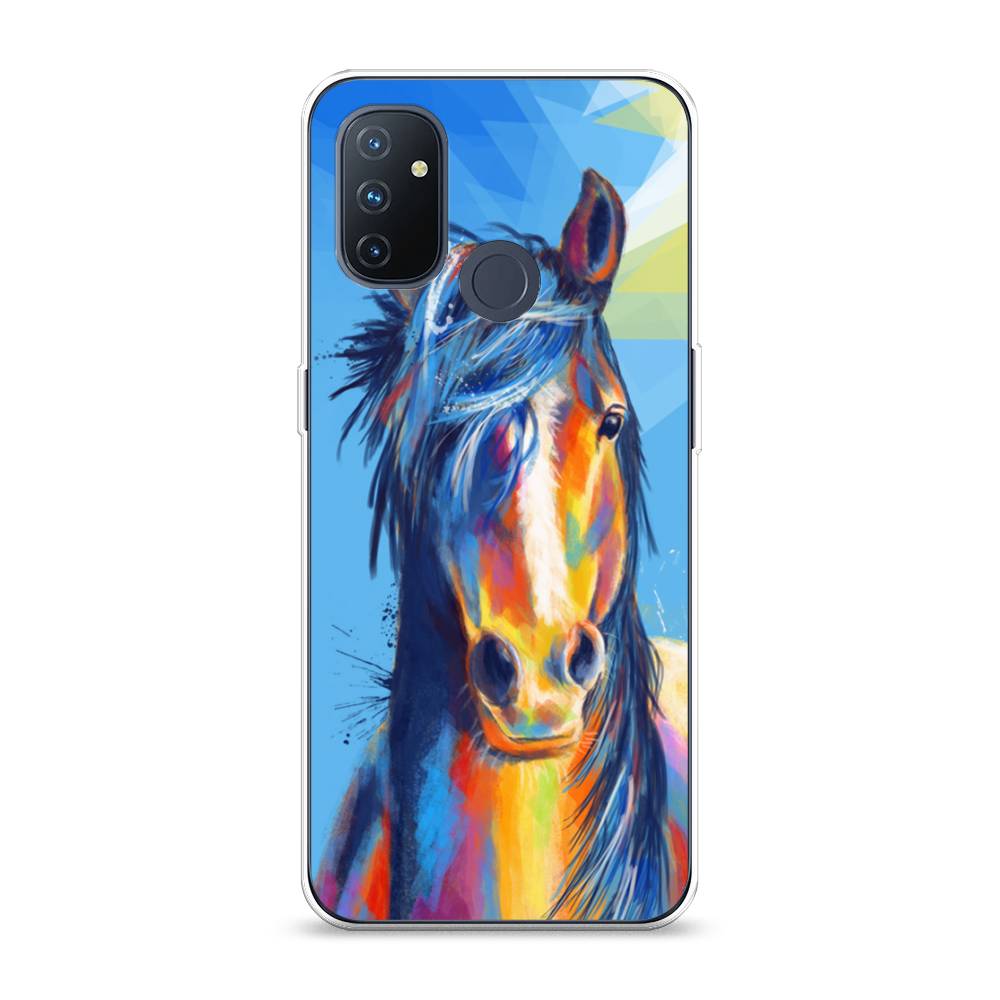 

Чехол на OnePlus Nord N100 "Лошадь арт 3", Голубой;желтый;синий, 152450-1