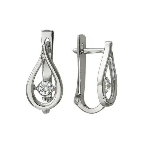 

Серьги из серебра с фианитом Эстет 01С157958, 01С157958