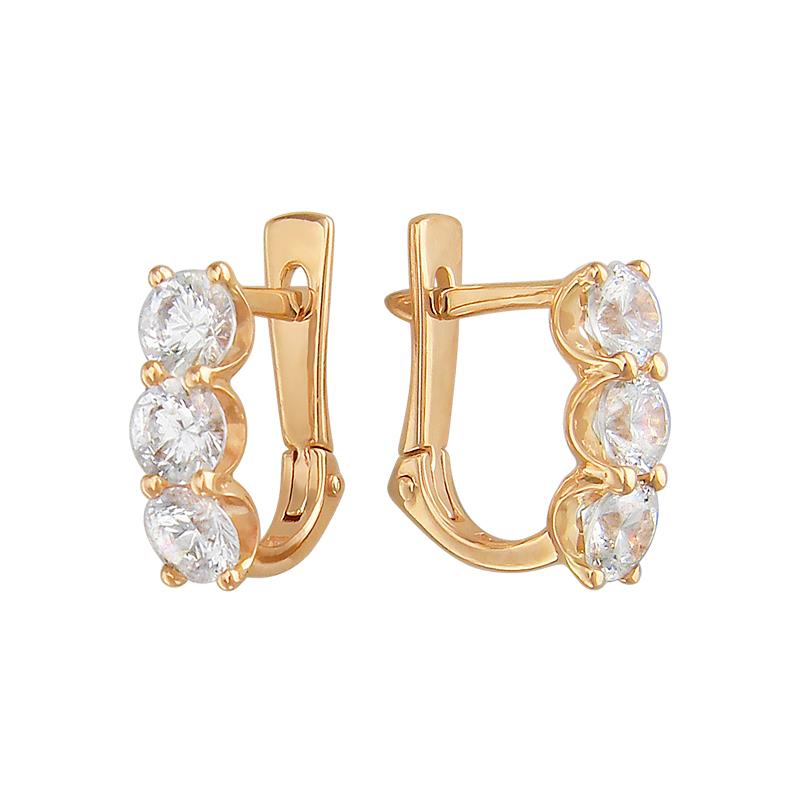

Серьги из красного золота с фианитом Эстет 01С119310Ф, 01С119310Ф