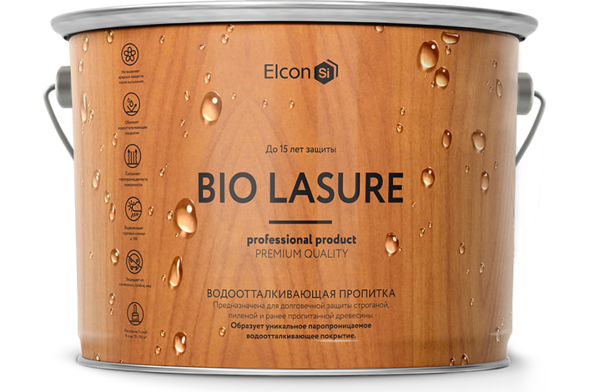 фото Elcon водоотталкивающая пропитка для дерева bio lasure орех 9л 00-00461959