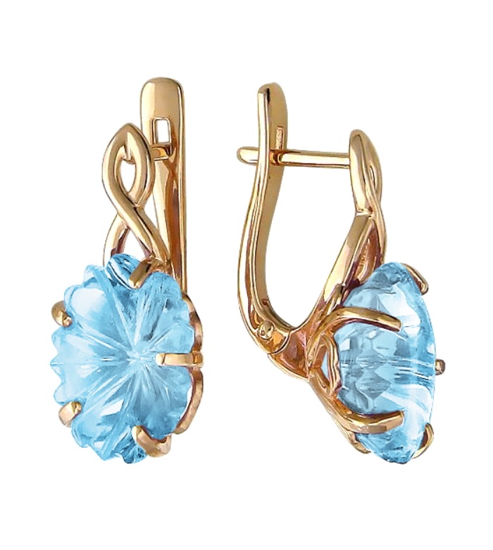 

Серьги из красного золота с топазом Эстет 01С317910-2, 01С317910-2