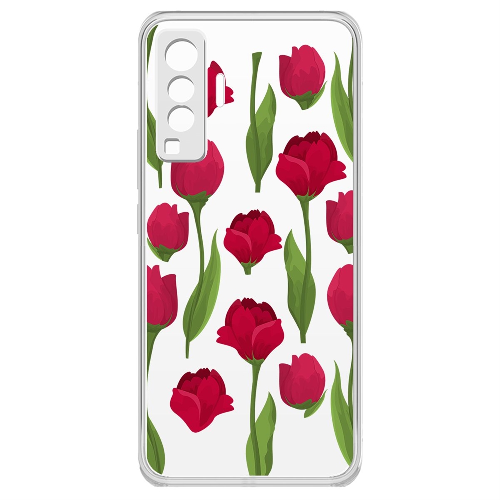 Чехол-накладка Krutoff Clear Case Розы паттерн для Vivo X50