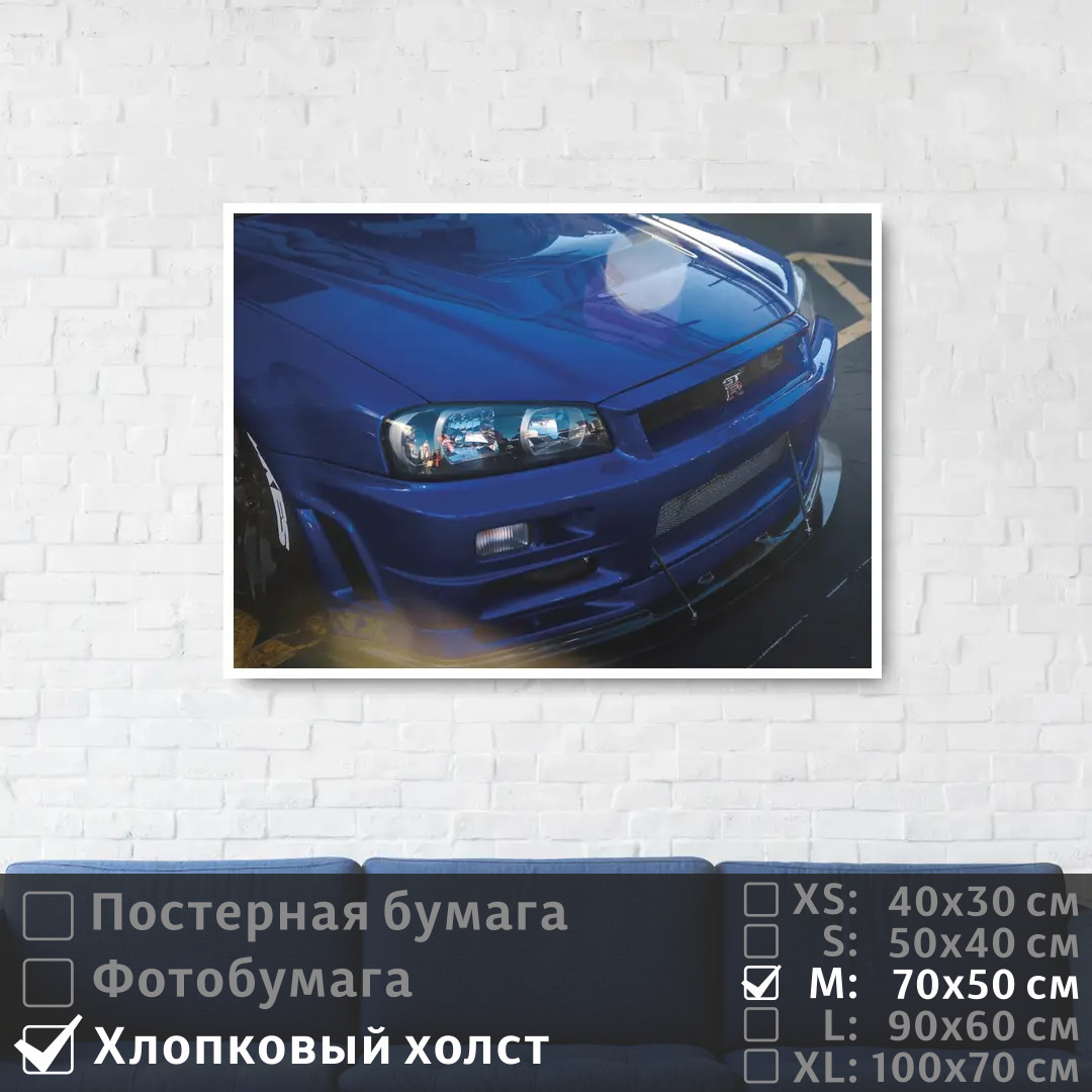 

Постер на холсте ПолиЦентр Синий ниссан 70х50 см, СинийНиссан