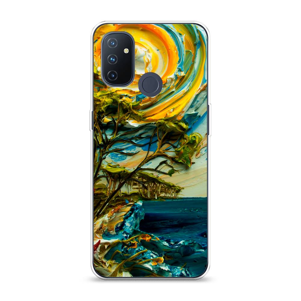 

Чехол на OnePlus Nord N100 "Солнце живопись", Желтый;синий, 152450-4