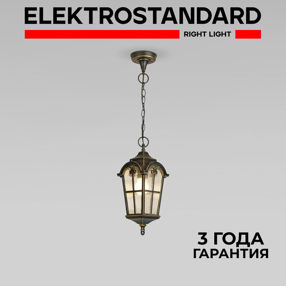 

Уличный подвесной светильник Elektrostandard Mira H Е27 IP44 черное золото, Mira H