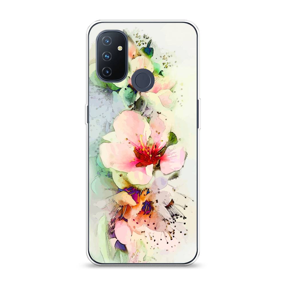 

Чехол на OnePlus Nord N100 "Нежные цветы", Зеленый;розовый, 152450-2