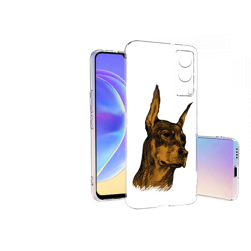 

Чехол MyPads Tocco для Vivo V21E скетч доберман (PT161736.380.605), Прозрачный, Tocco