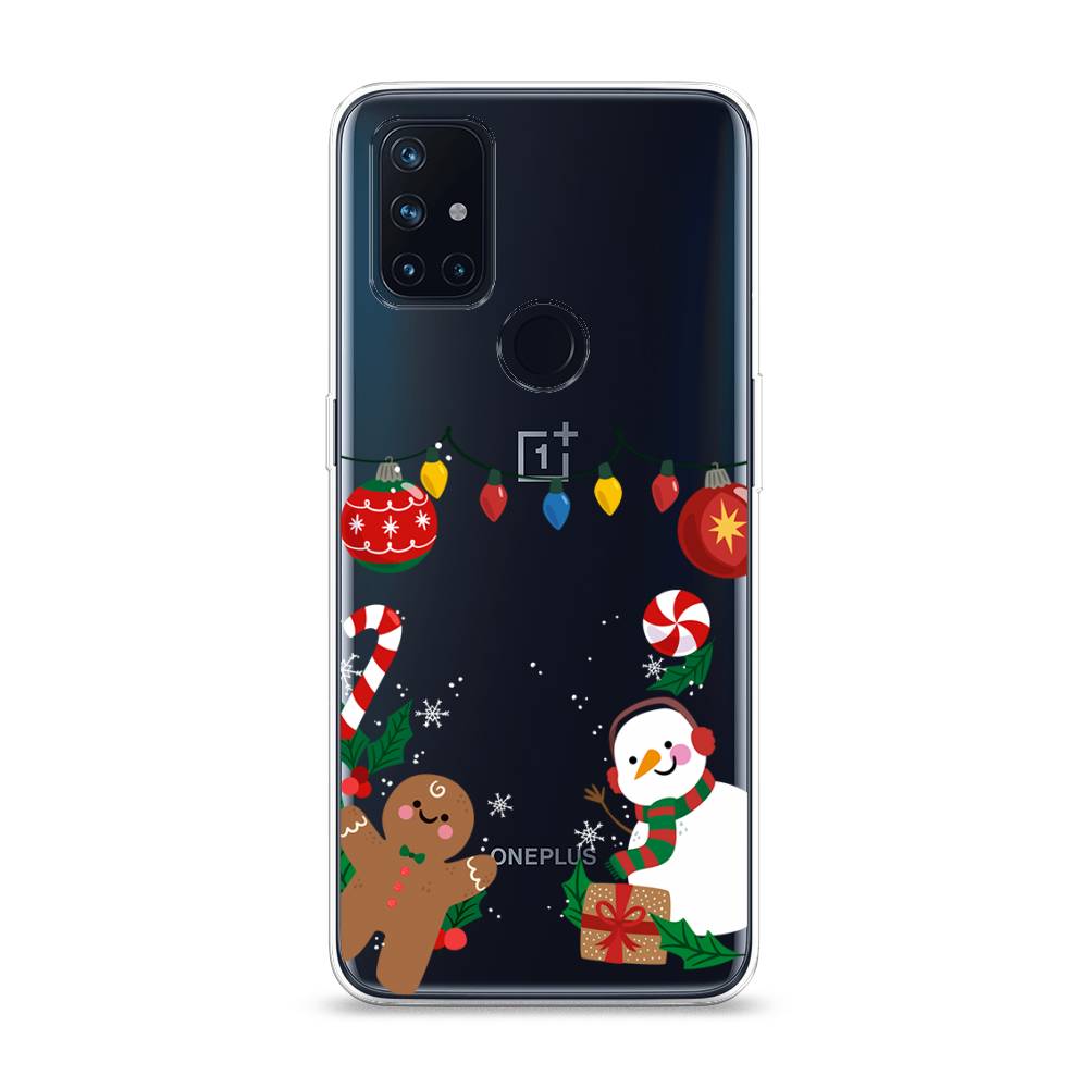 

Чехол на OnePlus Nord N10 "Новогоднее настроение", Коричневый;красный;зеленый, 152350-5