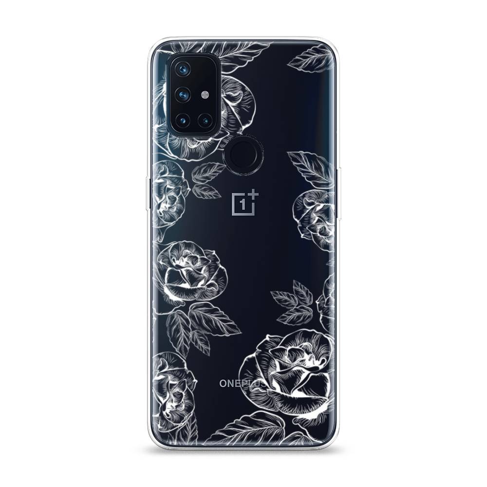 

Чехол на OnePlus Nord N10 "Розы графика", Черный;серый, 152350-2