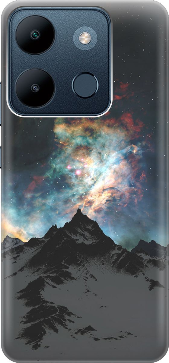

Чехол на Infinix Smart 7/Tecno Spark Go 2023/Pop 7/Pop 7 Pro "Горы и звезды", Синий;черный, 158842