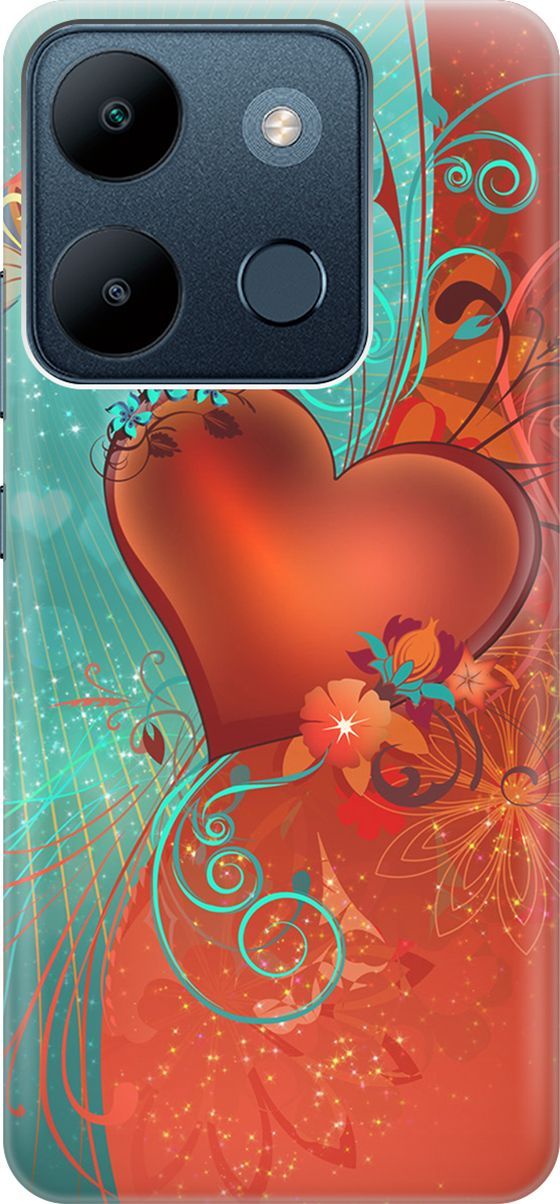 

Чехол на Infinix Smart 7/Tecno Spark Go 2023/Pop 7/Pop 7 Pro "Сердце и бабочка", Зеленый;красный, 158835