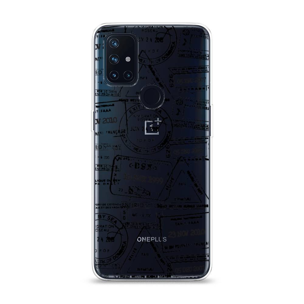 

Чехол на OnePlus Nord N10 "Visa stamps 2", Белый;черный;серый, 152350-2