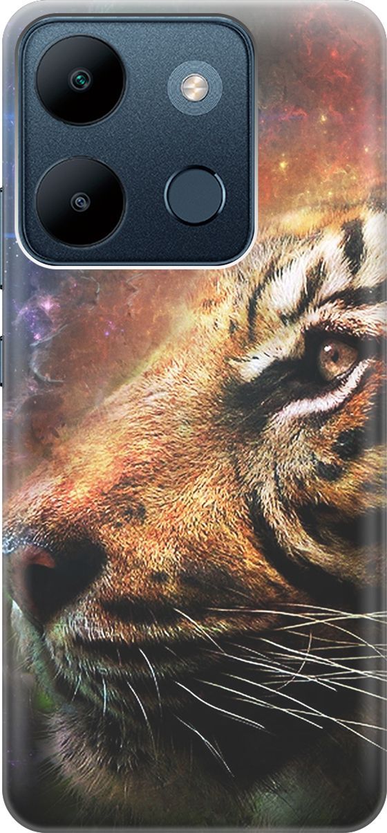 

Чехол на Infinix Smart 7/Tecno Spark Go 2023/Pop 7/Pop 7 Pro "Космический тигр", Оранжевый;синий, 158839