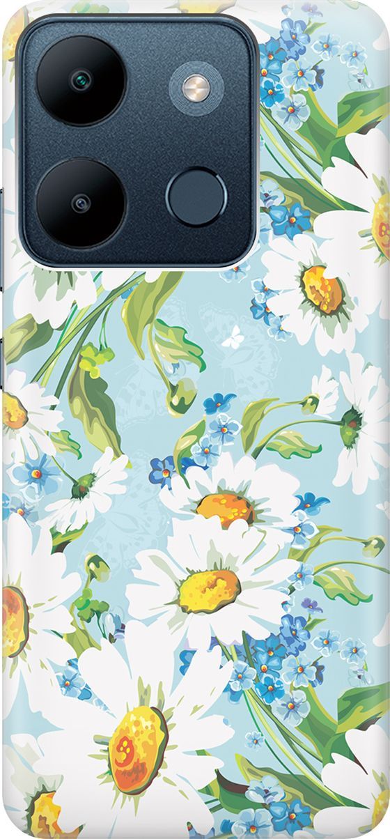 

Чехол на Infinix Smart 7/Tecno Spark Go 2023/Pop 7/Pop 7 Pro "Поле ромашек", Белый;голубой, 158840