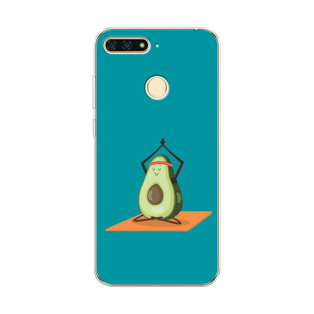 

Чехол на Honor 7C "Расслабься с авокадо", Голубой, 64550-6