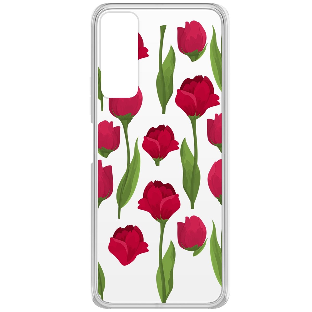 

Чехол-накладка Krutoff Clear Case Розы паттерн для Tecno Camon 17P