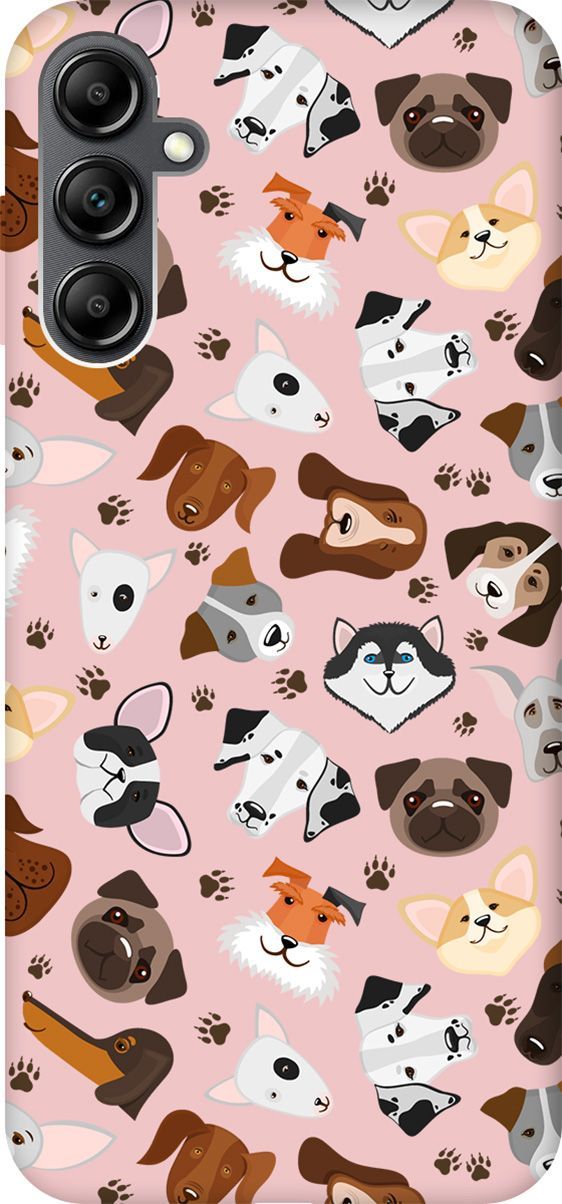 

Чехол на Samsung Galaxy A14 "Dogs Pattern" розовый, Розовый;коричневый, 158830