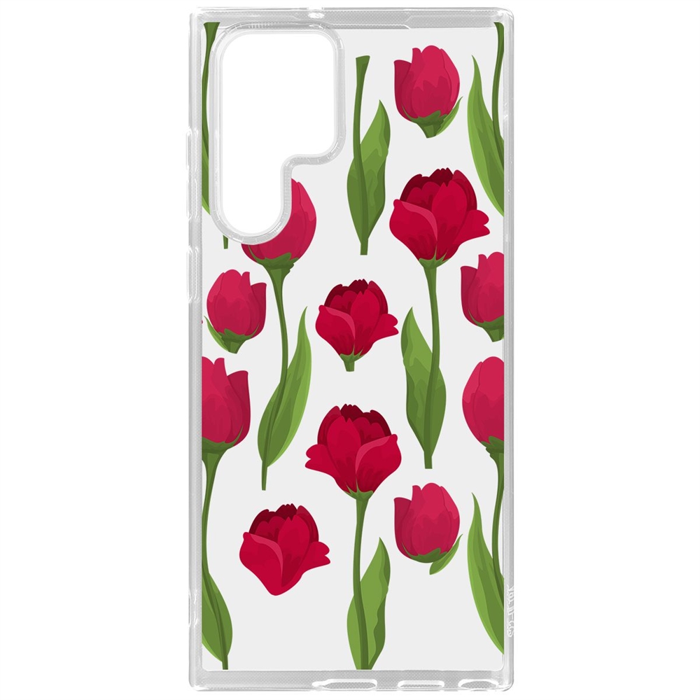 

Чехол-накладка Krutoff Clear Case Розы паттерн для Samsung Galaxy S22 Ultra, Прозрачный