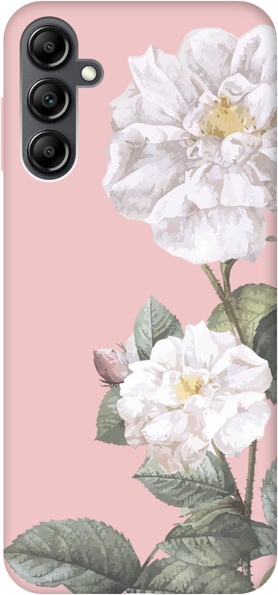 

Чехол на Samsung Galaxy A14 "White Rose" розовый, Розовый;черный, 158830
