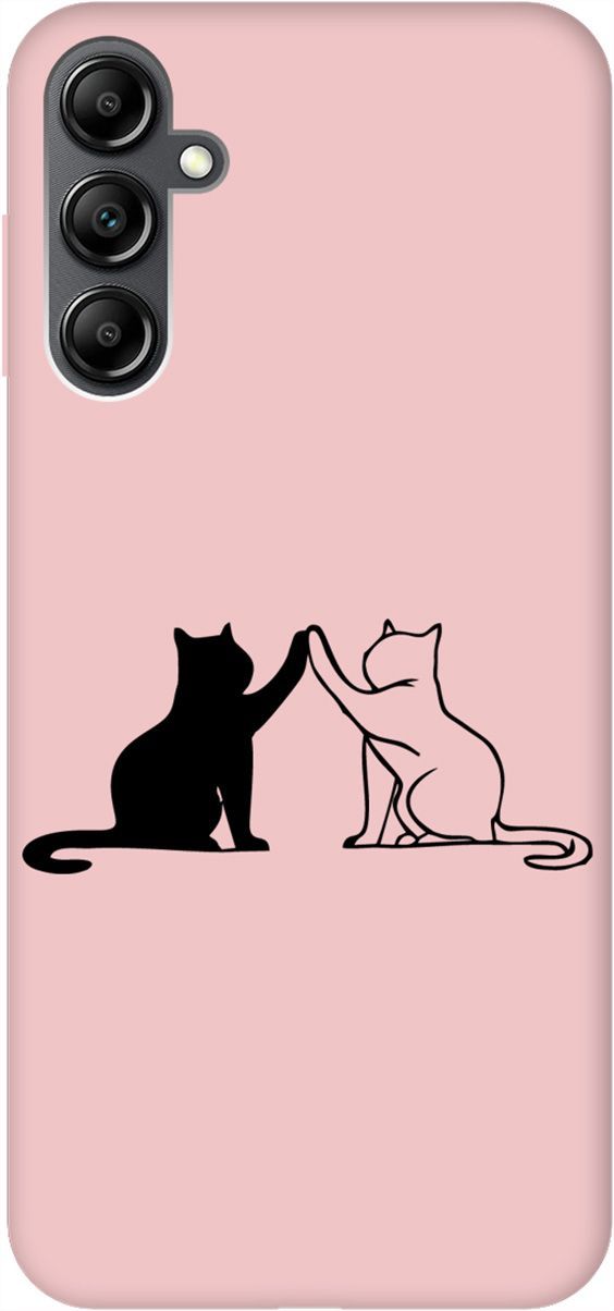 

Чехол на Samsung Galaxy A14 Silky Touch Premium с принтом "Cats" розовый, Розовый;черный, 158830