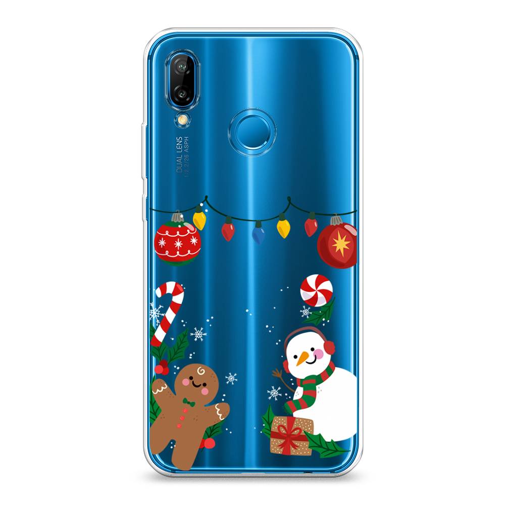 

Чехол на Huawei P20 Lite "Новогоднее настроение", Коричневый;красный;зеленый, 64450-5