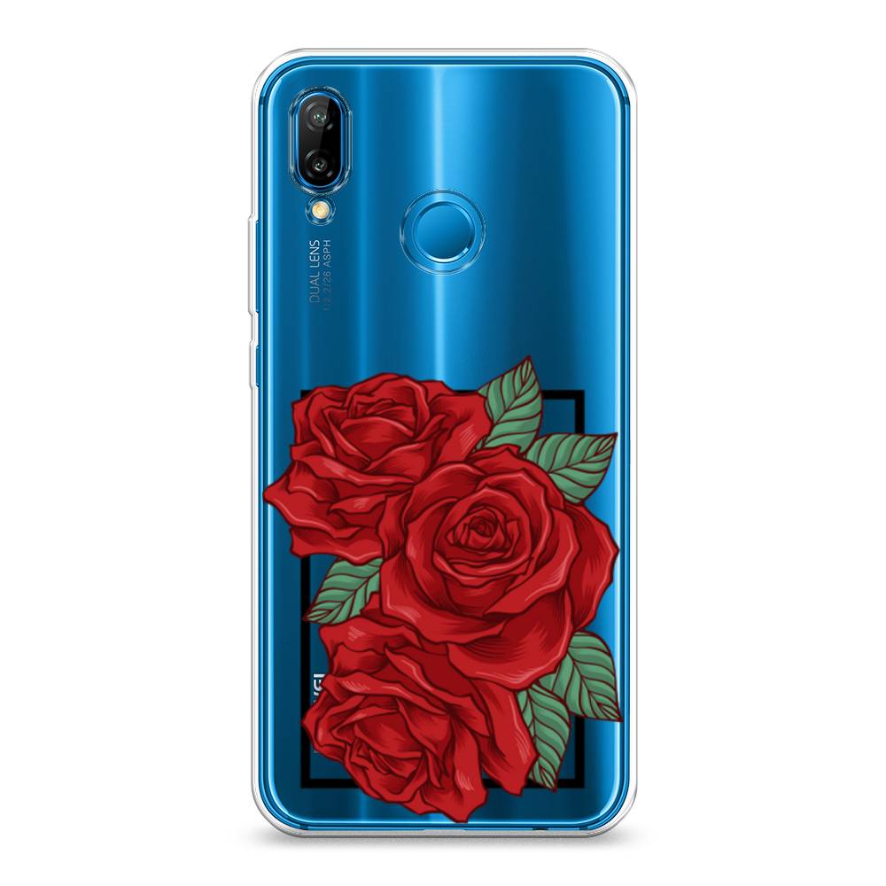 

Чехол на Huawei P20 Lite "Три алые розы", Красный, 64450-2