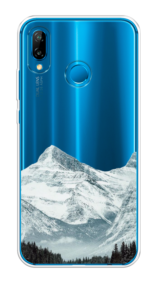

Чехол на Huawei P20 Lite "Горы арт 1", Белый;зеленый, 64450-2