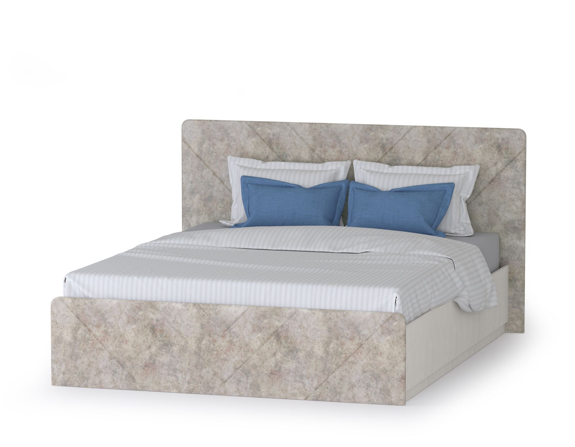 фото Двуспальная кровать 1600 амели 11.31-орт шёлковый камень/бетон чикаго беж, 181х205х104 mobi