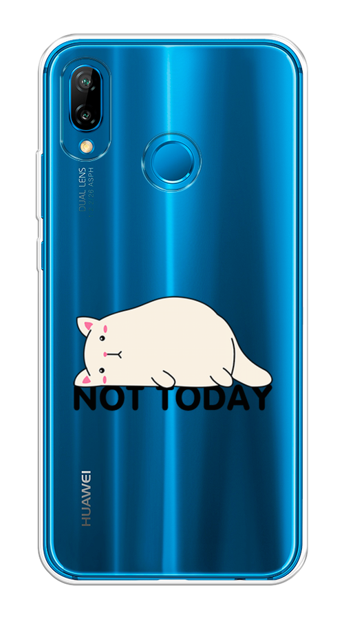 

Чехол на Huawei P20 Lite "Cat not today", Белый;розовый;черный, 64450-1