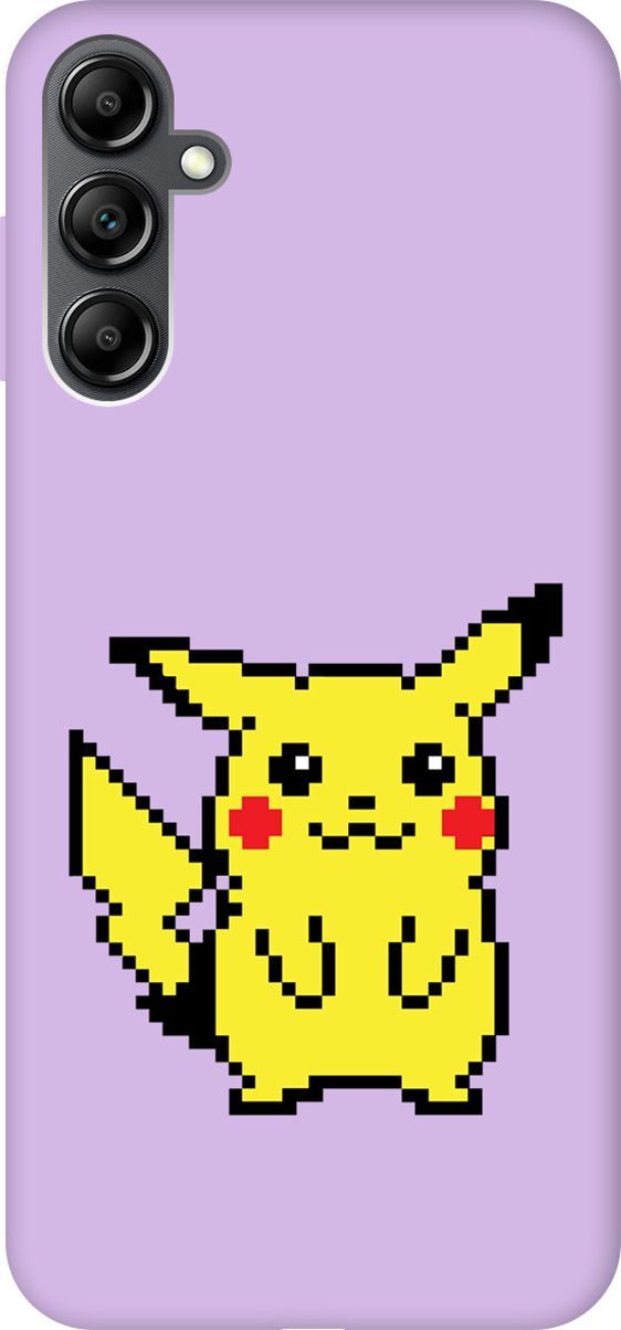 

Чехол на Samsung Galaxy A14 "Pixel Pikachu" сиреневый, Фиолетовый;желтый, 158831