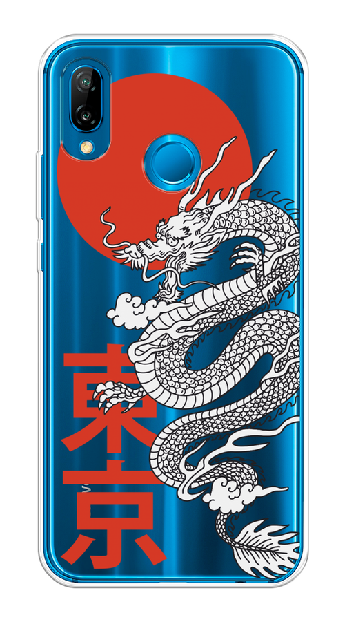 

Чехол на Huawei P20 Lite "Китайский дракон", Черный;красный;белый, 64450-1