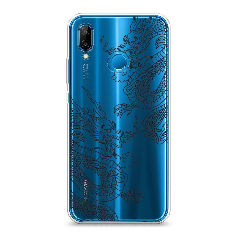 Чехол на Huawei P20 Lite Два китайских дракона