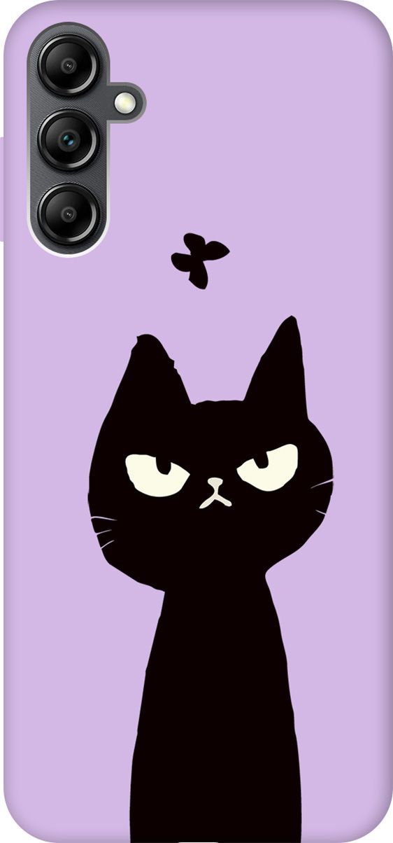 

Чехол на Samsung Galaxy A14 "Disgruntled Cat" сиреневый, Фиолетовый;черный, 158830